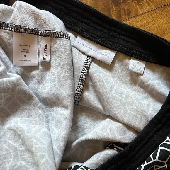 New York & Company Dress Black & White Geometric Cotton Print midi sz S - Picture 12 of 12